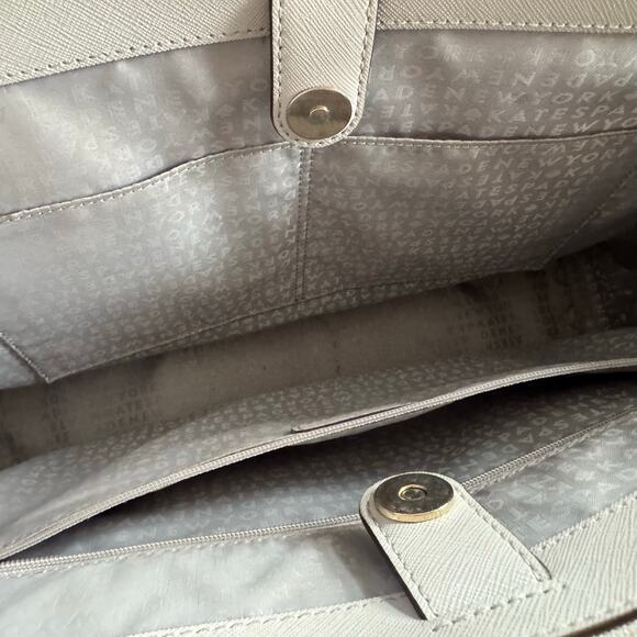 Kate Spade New York Charlotte Street Reena Tote Bag in Stone Ice Gray Purse - Picture 7 of 10